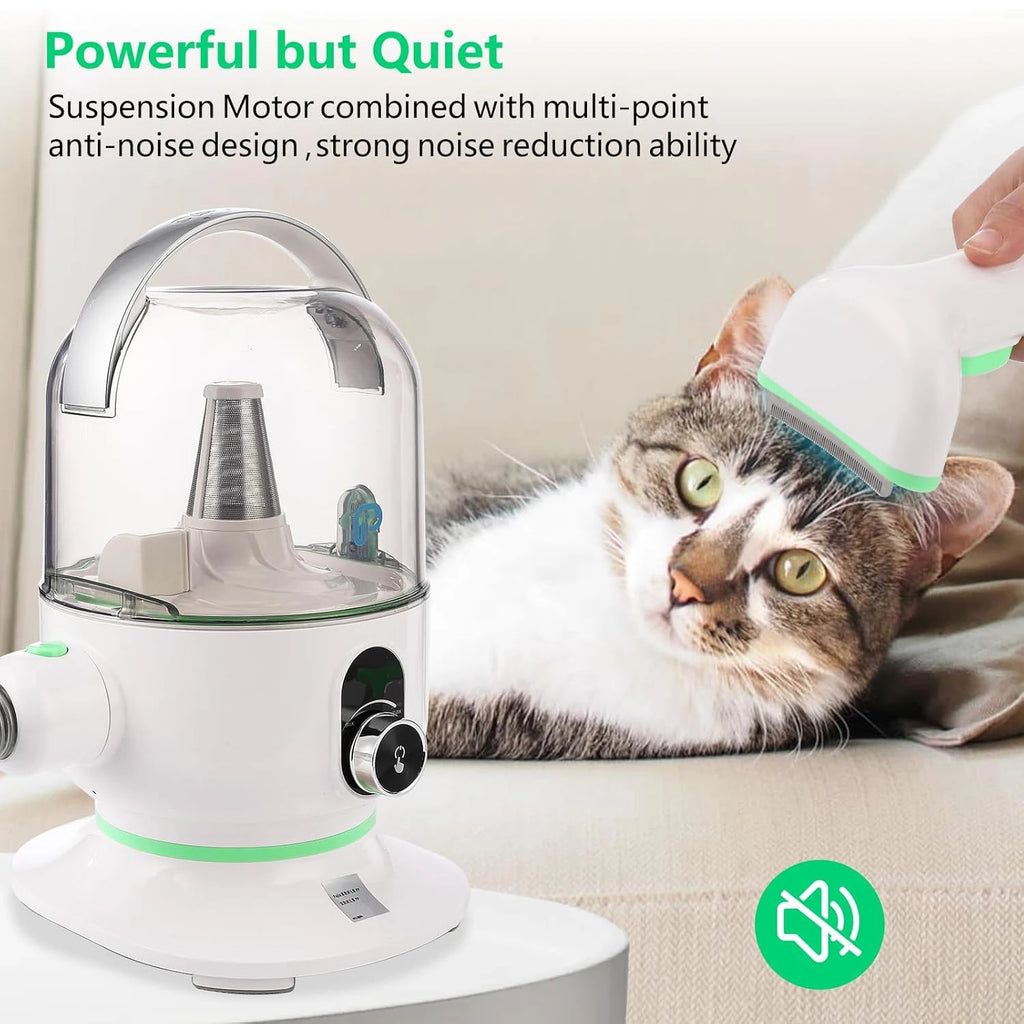 Pet Grooming Kit with 2L Vacuum Suction 99% Pet Hair, Professional Quiet Dog Grooming Vacuum Kit with 5 Grooming Tools For Pets